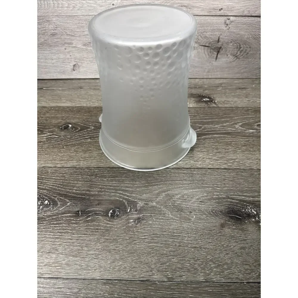 Vintage Italian Frosted Glass Ice Champagne Bucket Raised Grape Pattern 8.5”